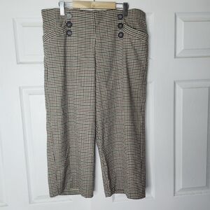 ARI & CLO PREPPY CROPPED PLAID TROUSERS SIZE 16